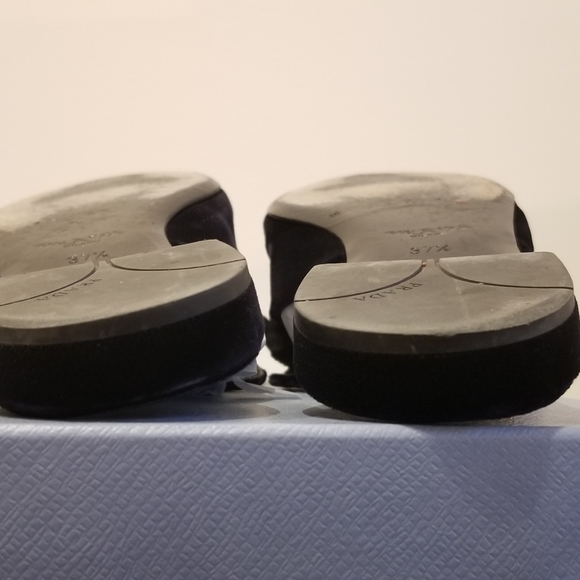 Prada Velvet Navy Bow Slides Mules - Picture 5 of 6